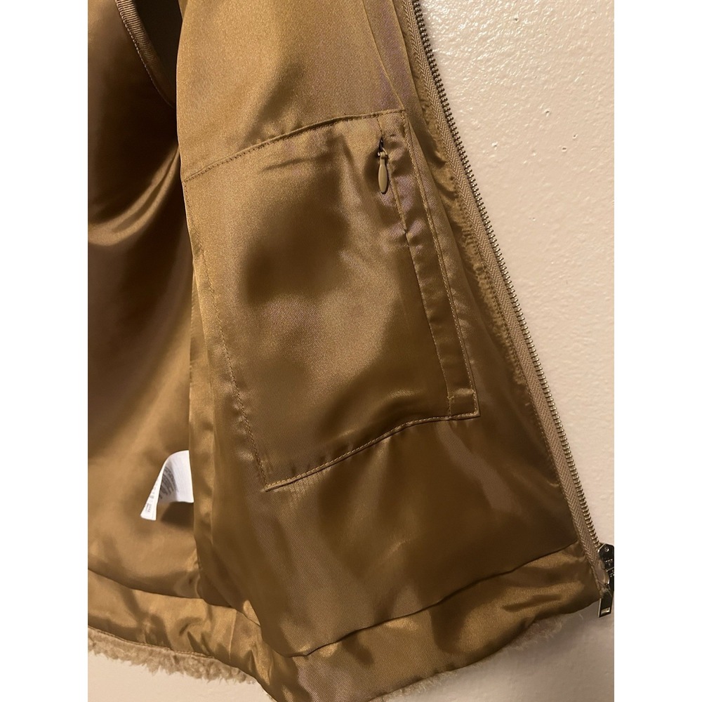 J. Crew Excursion‎ Vest Faux Fur Plush Zip Camel Tan Light Brown Lined Womens XS - Picture 7 of 12